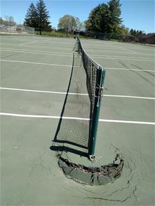 Tennis Court Memorial Field Damage